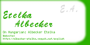 etelka albecker business card